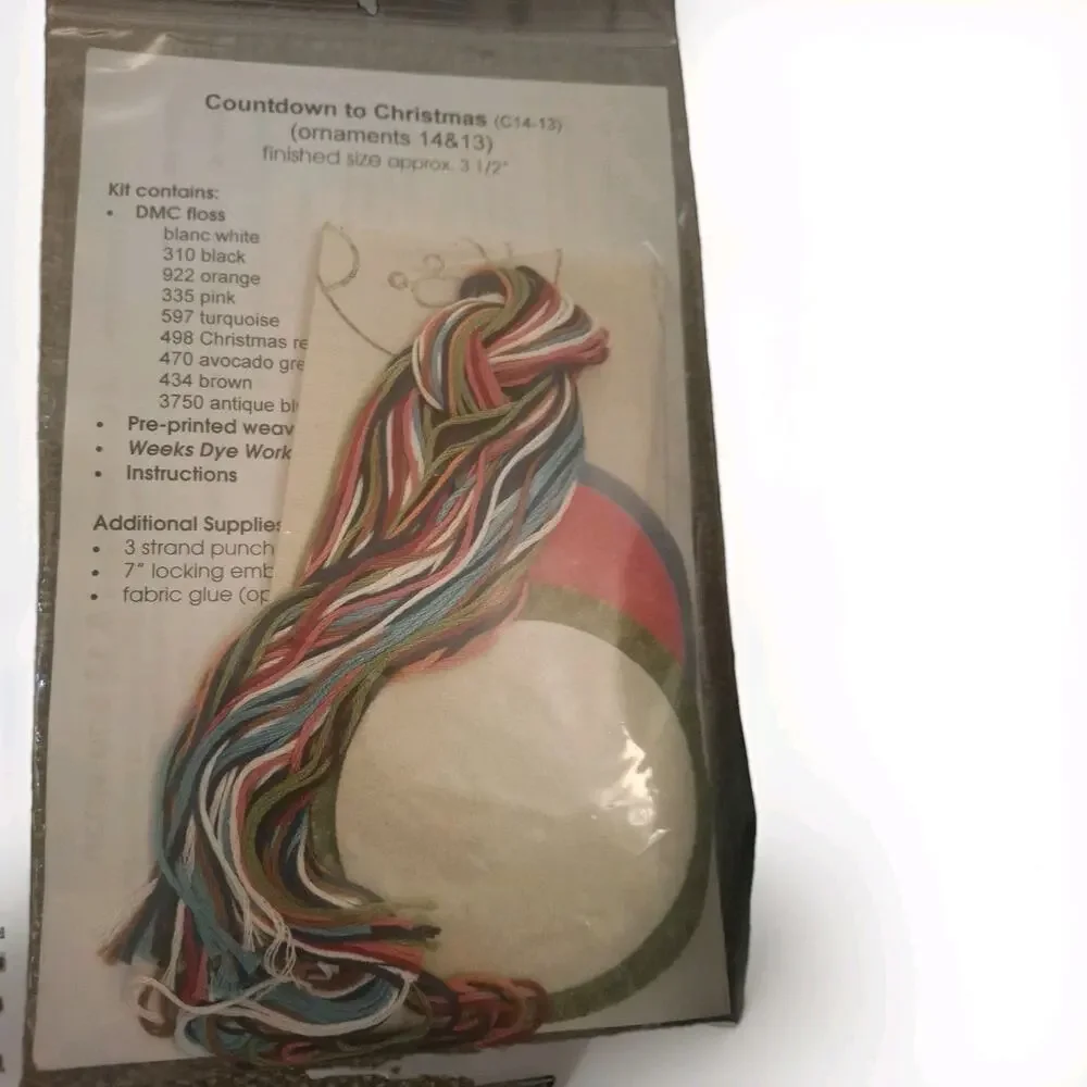 Pine Mountain Design Countdown To Christmas Ornament 14 & 13 Punch Needle Kit
